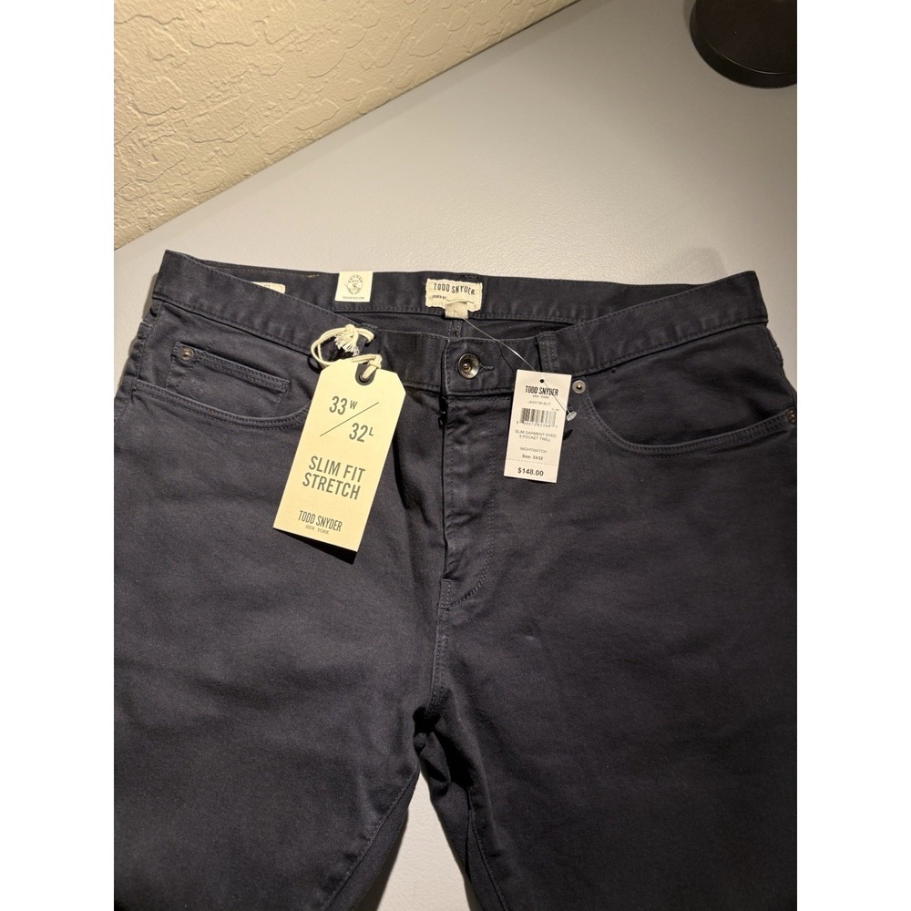 Todd Snyder Slim Fit 5-Pocket Jeans Garment Dyed Twill Black 33x32 (36x32)